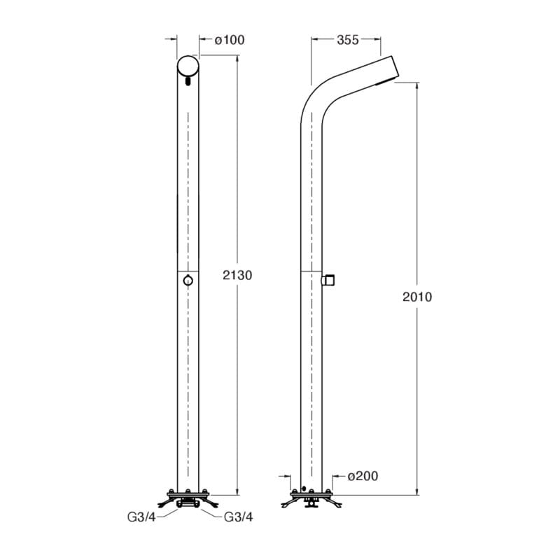 Inox collection utedusch ⌀100 mm – bild 2