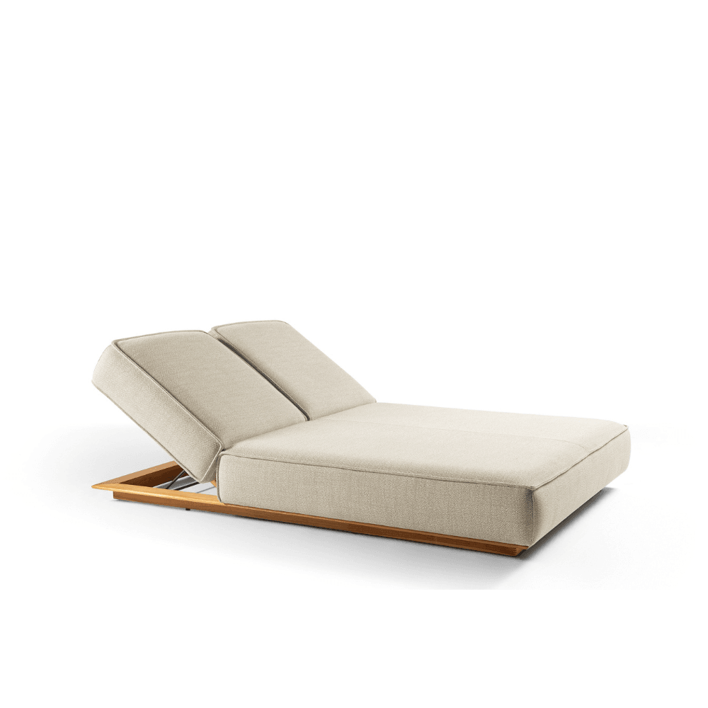 Juan solsäng dubbel teak/beige – bild 2