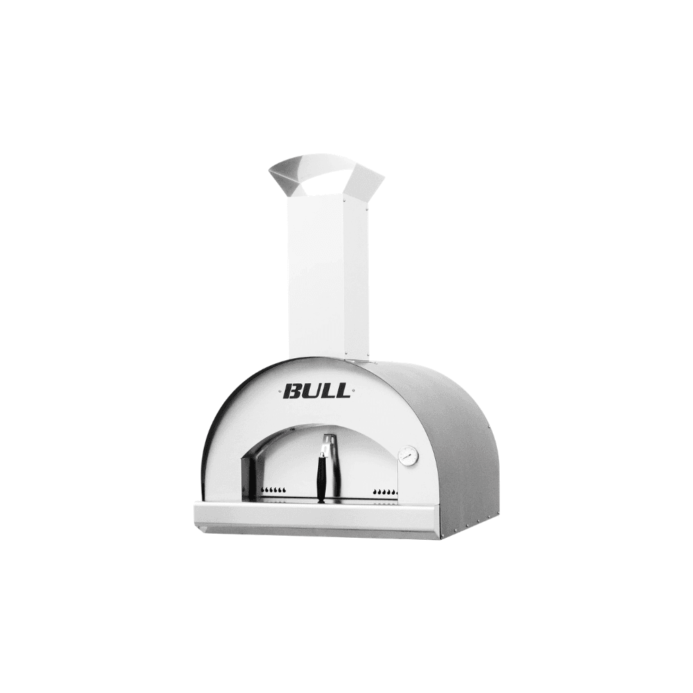 Bull inbyggd vedeldad pizzaugn