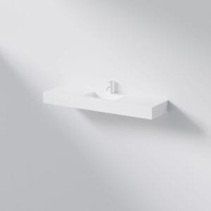 Steinberg Series 444 vägghängt tvättställ 1200 mm i matt vit solid surface